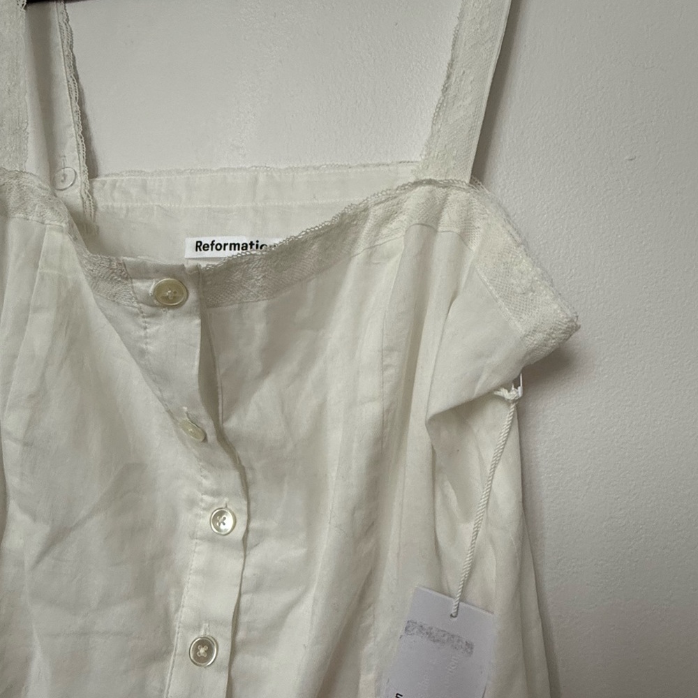 NWT Reformation Diane Button Down Cotton Midi Dress - Picture 7 of 8